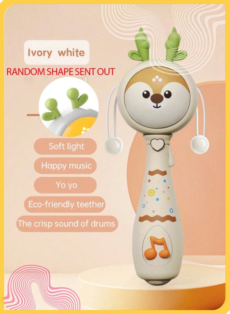 She&Little Deer Baby Musical Rattle Teething Toy with Lights, Soothing and Sensory Development Toy for 6–18 Months Boys and Girls (White) - Image 2